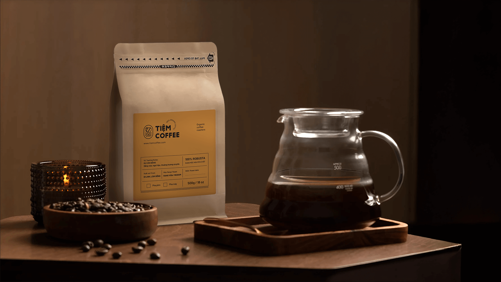 Cà phê robusta rang vừa